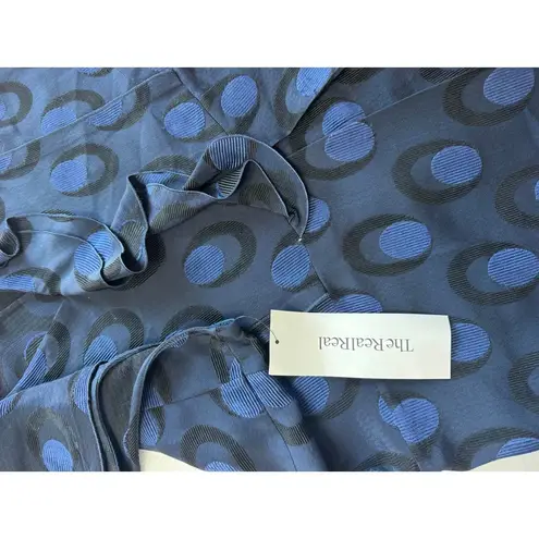 Marni Navy Blue Polka Dot Sleeveless Ruffle Dress Designer Dress Size 42