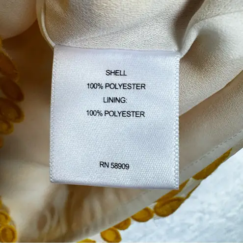 A loves A Cream Sheer Yellow Embroidered Floral Ribbon Bows Sleeveless Top Coquette Girl