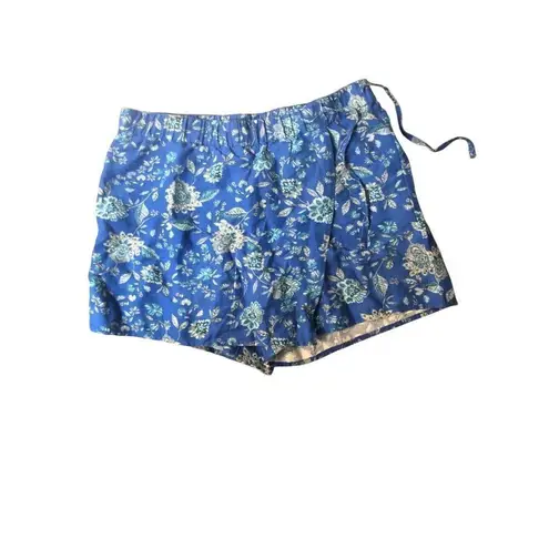 Floral linen skort J Jill linen blend wrap blue ditzy floral skort. Elastic back Size undefined