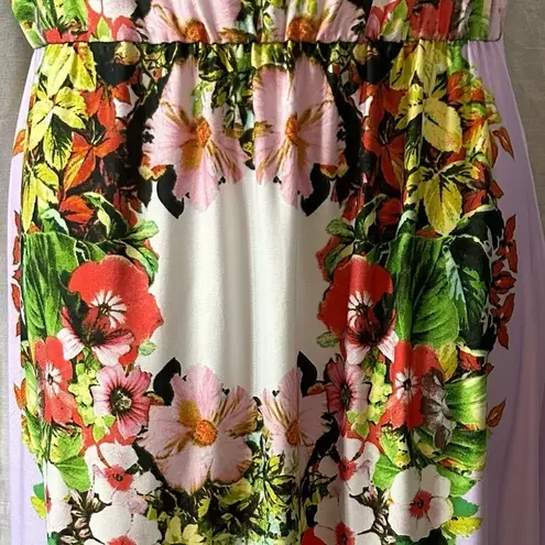 Cory P Short Sleeve Floral Dress Size Medium Purple