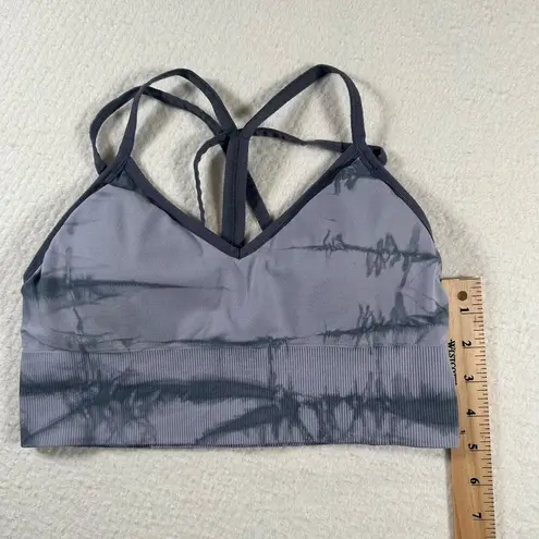 Zella  Body Womens Medium Gray Tie-Dye Racerback Adjustable Seamless Sports Bra