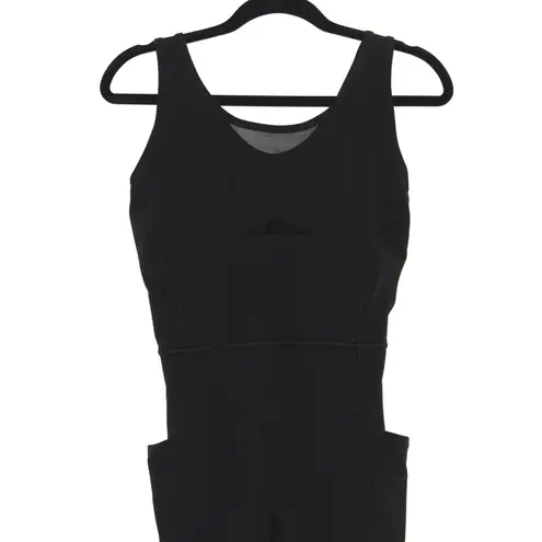 Athleta  Salutation Mesh 7/8 Bodysuit Black Size Large