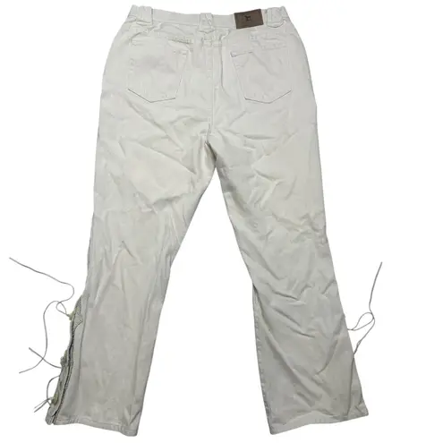 Ralph Lauren  women's y2k vintage western cream bootcut equestrian fringe pant 12