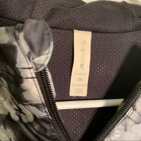 Ideology Full Zip Athletic Black Gray Floral