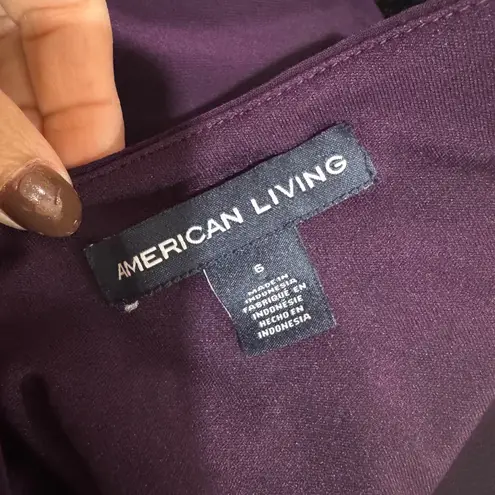 American Living Women's Purple 3/4 Sleeve Ruched Faux Wrap Sheath Dress Size 6