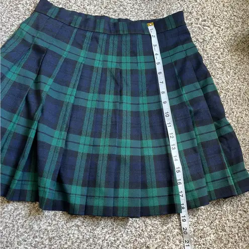 Bagatelle  Blue Green Plaid Pleated Mini Skirt School Girl Medium