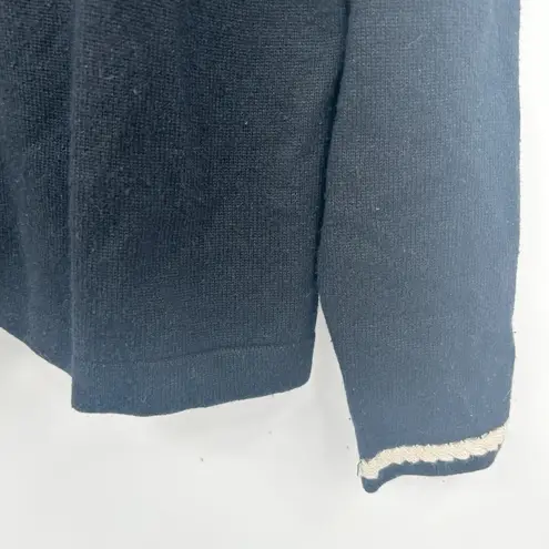 Magaschoni FOR BLOOMINGDALES Womens Black Cardigan Sweater Button Up Knit Trim