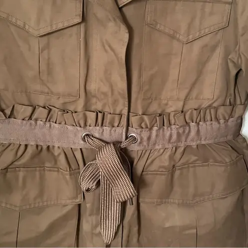Vera Wang Simply Vera  Drawstring Utility Jacket Olive Green Sz XS - Image 5