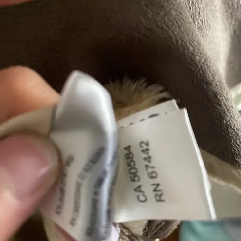 ALYSI Taupe Brown Suede Faux Fur Cropped Wrap Jacket Size 4