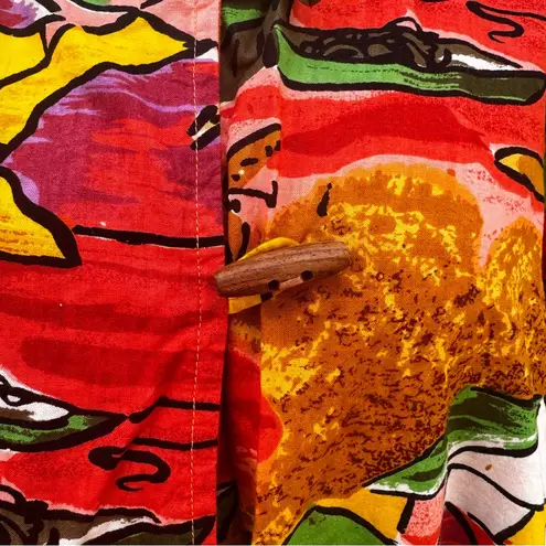 Vintage Passports Pier 1 Imports Toggle Jacket Tribal Island World One Size Red Size undefined