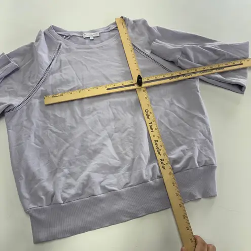 Michael Stars Sweatshirt Womens Large Kai Purple Pullover Sweatshirt Crew Neck