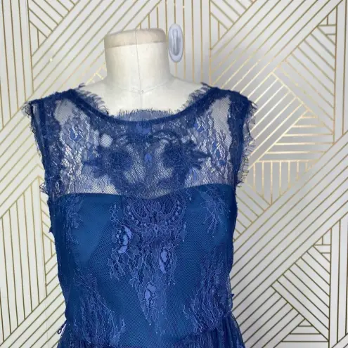 BHLDN  Hitherto Celia Lace Dress in Blue Bridesmaid Size US‎ 6 *Missing Belt