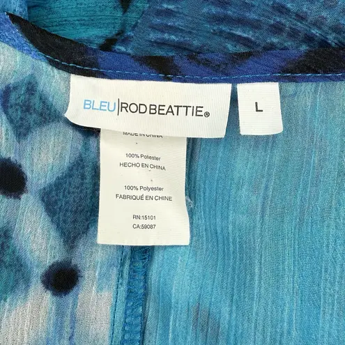 Bleu Rod Beattie NWOT L Swim Cover Up Blouson Maxi Semi Sheer Beach Pool Resort