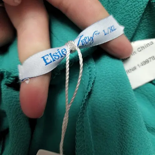 Elsie & Joey teal green crepe tulip pants size l/xl Size L