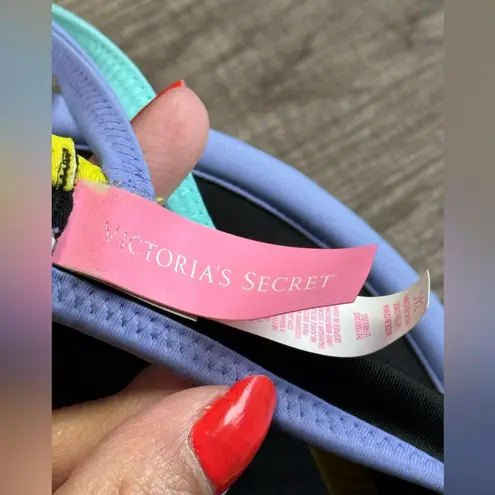 Victoria's Secret  34 C‎  Fabulous Bikini Top Black Purple Padded - Image 6