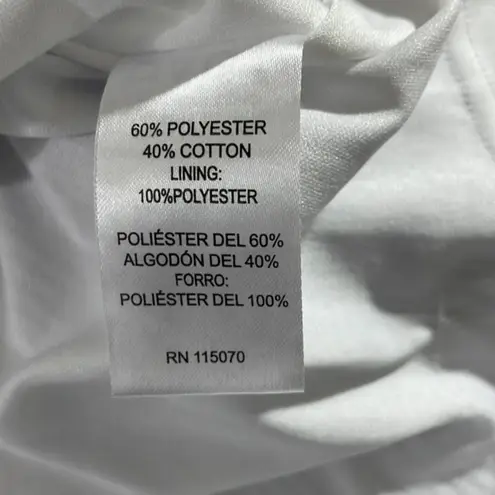 Nina Leonard blue and white seersucker or railroad stripe sleeveless dress