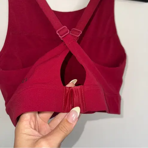 Storia Stori Red Maroon High Neck Sports Bra Crop Top criss cross back 4 XS-S