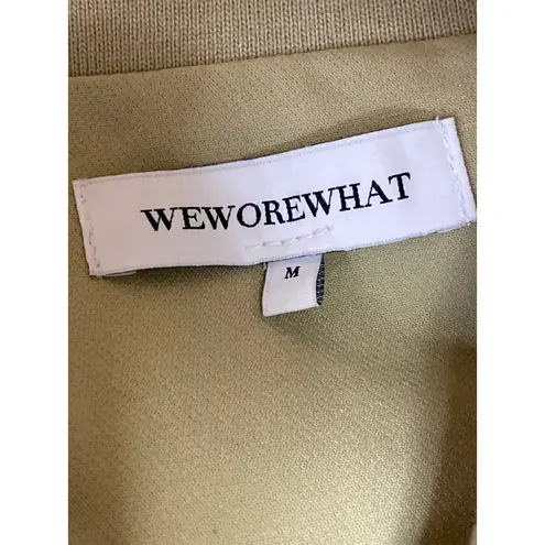 We Wore What Khaki Tan Twill Collared Long Sleeve Full Zip Bomber Coat Jacket Sz M