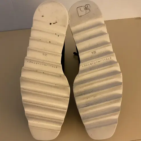 Stella McCartney women Black vegan leather platform Star Eysle star boots 5.5