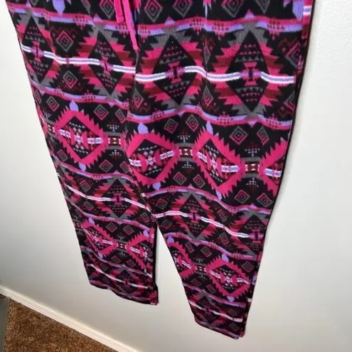 Cuddl Duds plus size black pink southwestern aztec pattern lounge pants size XXL