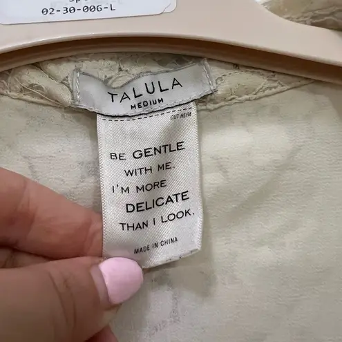 TALULAH Cream Sheer Floral Lace Blouse Size Medium