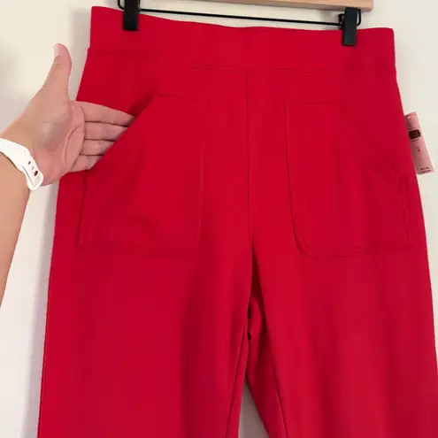 Maeve NWT Anthropologie Pull On Knit Flare Pants Slit Hem Red Size Medium