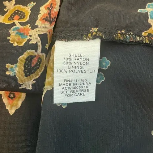 Adyson Parker  Black, cream, pink, light blue Velvet / Sheer Top Size 1X