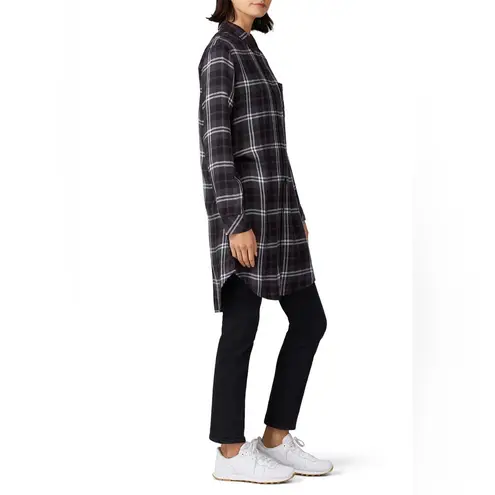 Rails Bianca Grey Black Metallic Plaid Top Tunic EUC Size XS