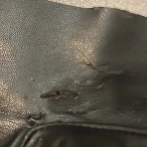 Charlie Paige Black Faux Leather Wing Collar Jacket XL Rocker Biker Goth Mobwife