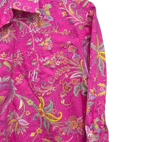 Ralph Lauren  Women's Size Medium Pink Paisley Classic Sleep Shirt