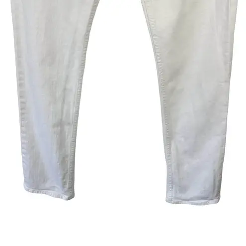 NWOT MOTHER High Waisted Rider Skimp Jeans Women's Size 25 White Cotton Blend