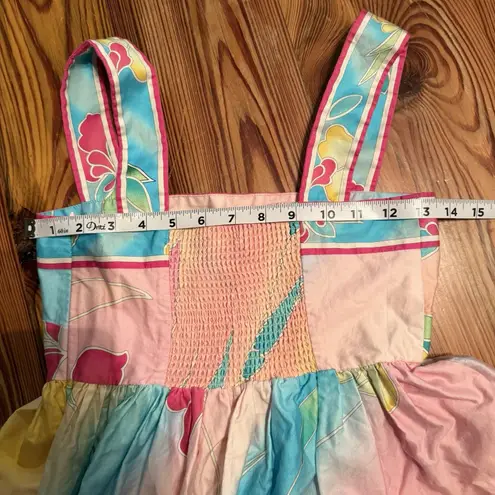Hunter Bell Sundress Sz XS Rita Midi Tiered Ruffle Smocked Full Skirt Easter