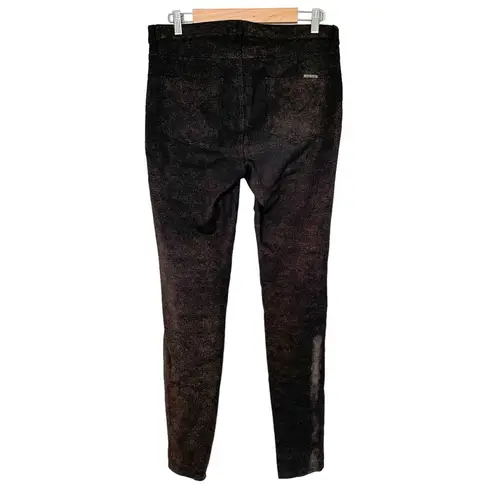 Hudson Jeans Hudson Nico Speckled Sheen Mid Rise Super Skinny Jean Pant in Black Brown 31