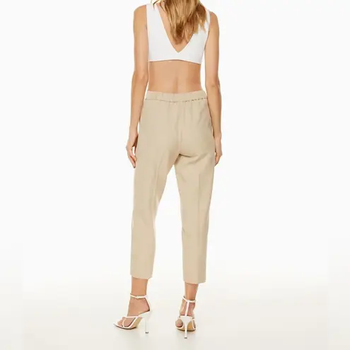 Babaton Aritzia Conan Cropped Pants Beige Pull On Business Career Office Size 10