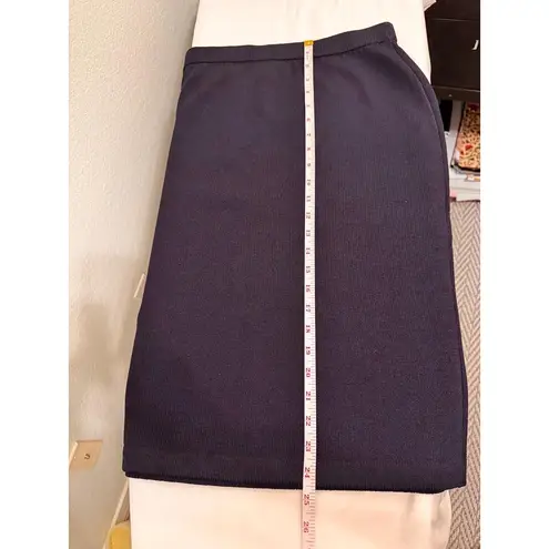 St. John Collection Shell & Skirt Santana Knit Wool Blend Classic Black & Gold L