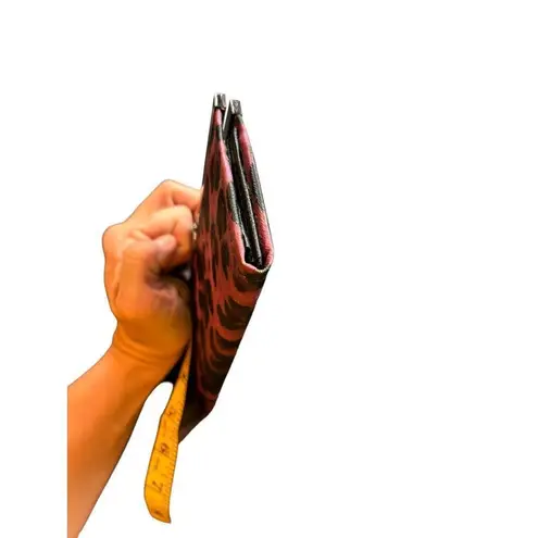 Vintage Pink & Black Leopard Print Clutch Wallet Pink