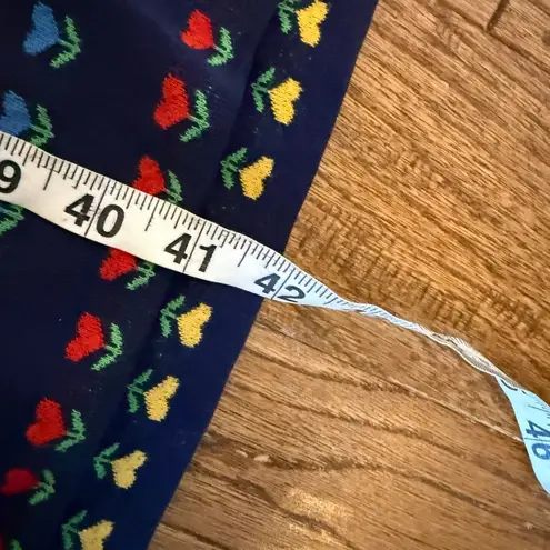 B.G. Day vintage floral print polo dress size M Blue Size M