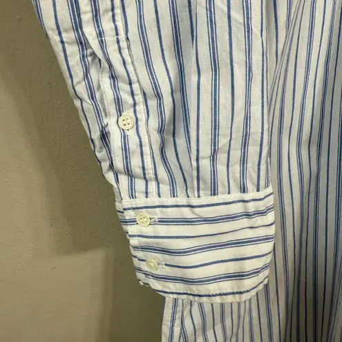 Xirena Marlowe Coastal Stripe Midi Shirt Dress Women Small White Blue Preppy NWT