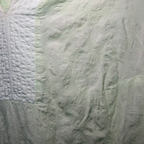 Fresh Produce Lime Green Textured Tunic Top Long Sleeve V Neck Women's L