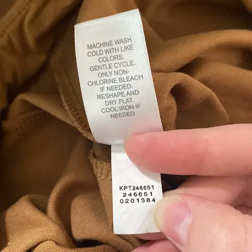 J Jill Wearever Collection jersey side paneled slim leg pants in cedar size S Brown