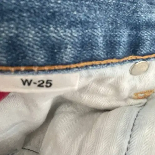 Ron Herman Denim Vintage 101 Distressed Boyfriend Jeans Medium Wash Blue Size 27