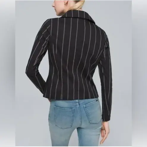 White House | Black Market  Women’s Washed Stripe Double‎ Zipper Moto Jacket Size 2
