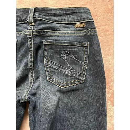 Silver Jeans Suki Capri Womens Size 27 Dark Wash Stretch Mid Rise Blue Denim