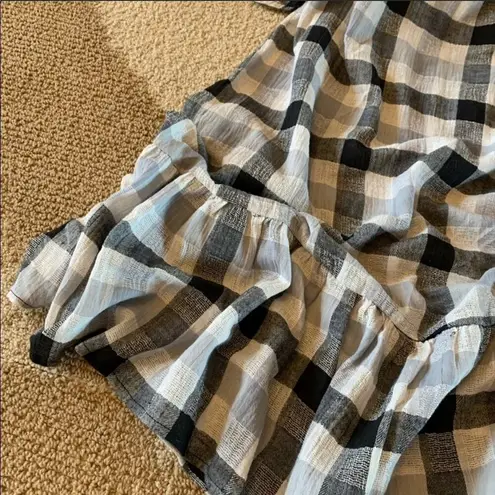 Love In Buffalo Check Off the Shoulder Dress Size Small