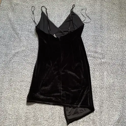 Cotton Candy Black Ruched One Shoulder Slip Dress Size L