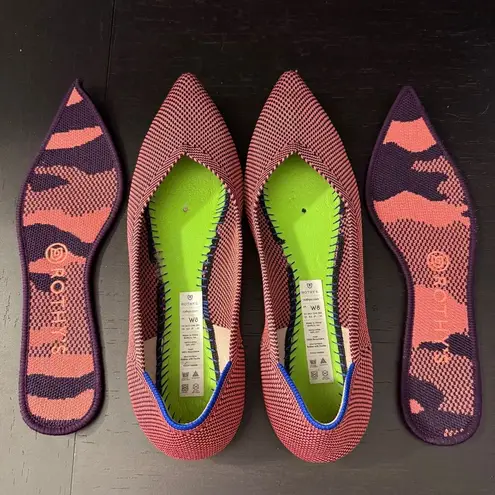 Rothy's Rothy’s The Point Retired Optic Rose Double Stitch Ballet Flats Women’s Size 8