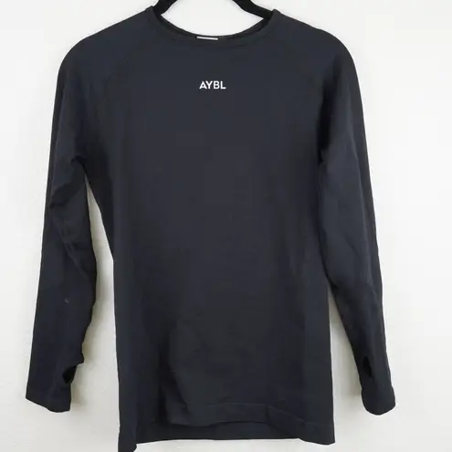 AYBL Black Seamless Long Sleeve Workout Top Size M