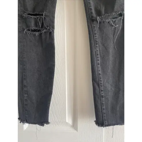 J Brand  Womens 25 Low Rise Crop Skinny Black Mercy Jeans Distressed