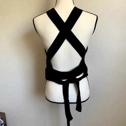 Club Monaco Raeni Ribbed Sweater Top in Black