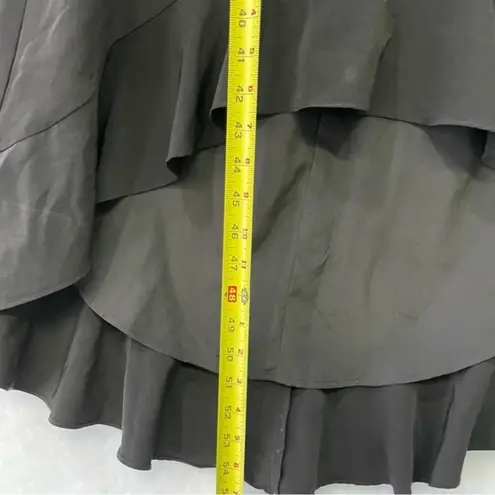 H by Halston Halston Black Dress Large High Low Poplin Spaghetti Strap Semi Formal Gown